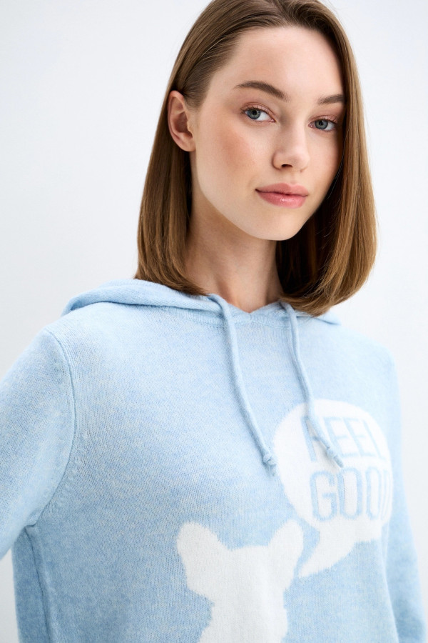 Джемпер прямого кроя с капюшоном