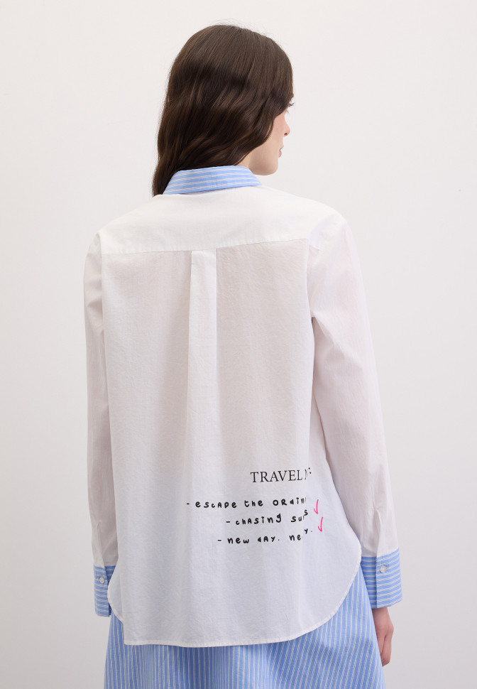 Рубашка с рисунками и вышивкой