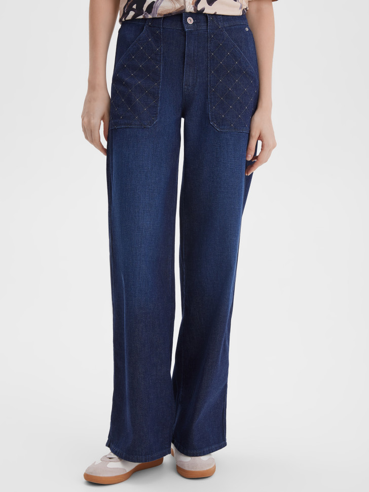 Джинсы широкие с карманами