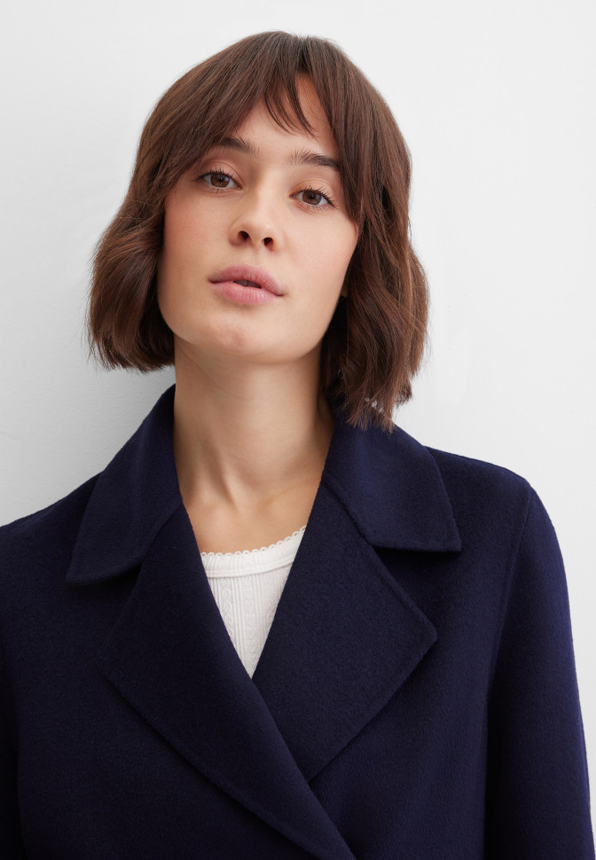 Жакет-куртка двубортный с шерстью