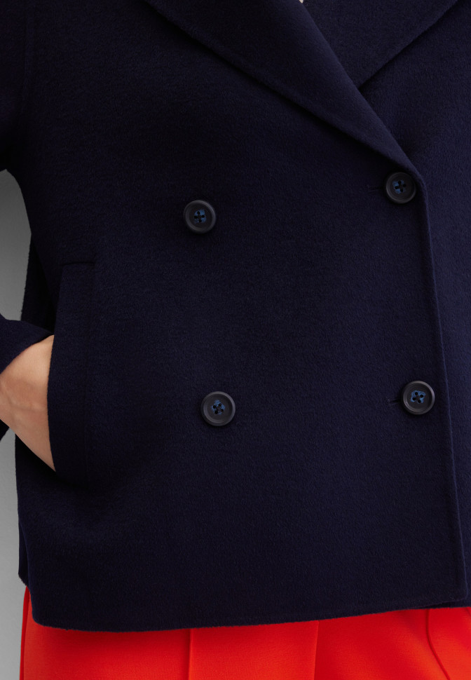 Жакет-куртка двубортный с шерстью