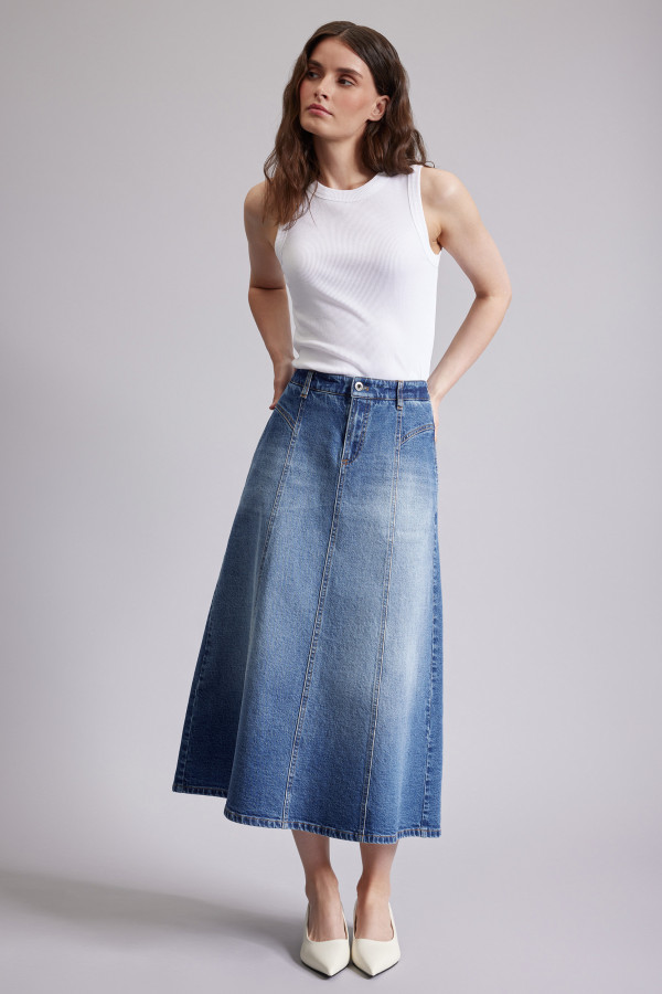 Юбка джинсовая расклешенная