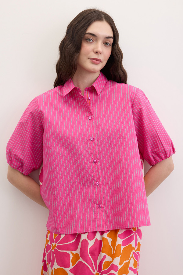 Рубашка свободная в полоску