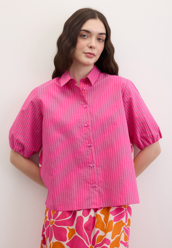 Рубашка свободная в полоску