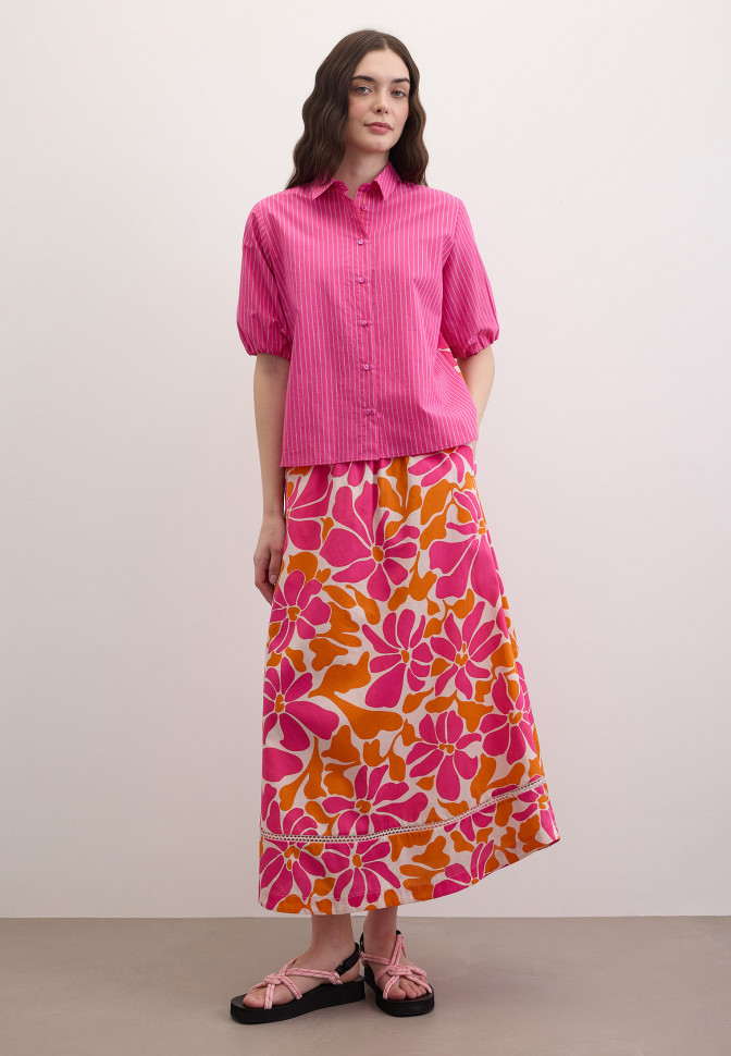 Рубашка свободная в полоску