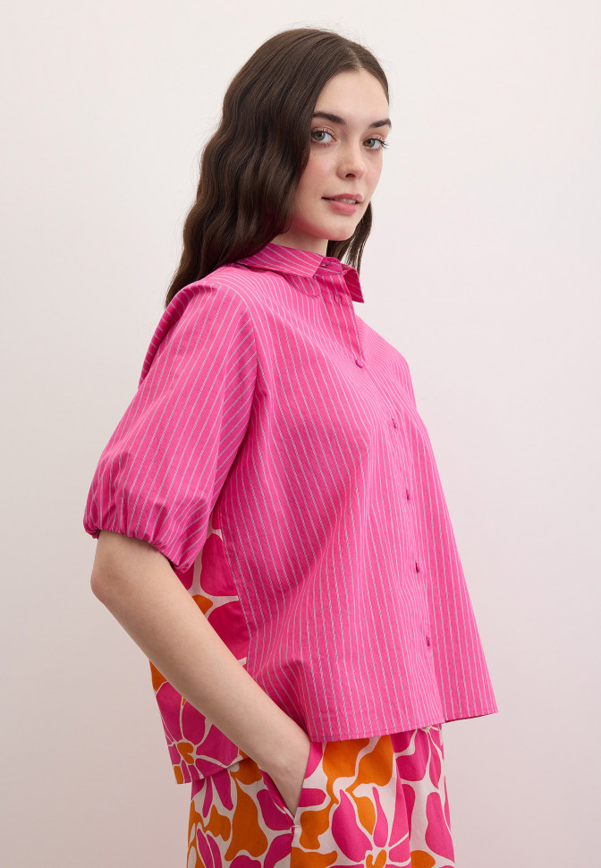 Рубашка свободная в полоску