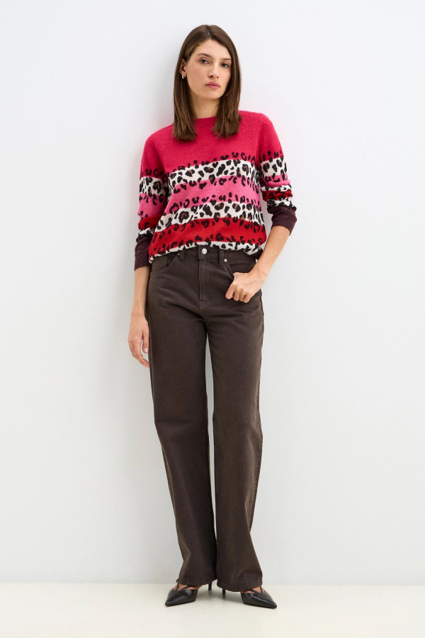 Джемпер с леопардовым принтом