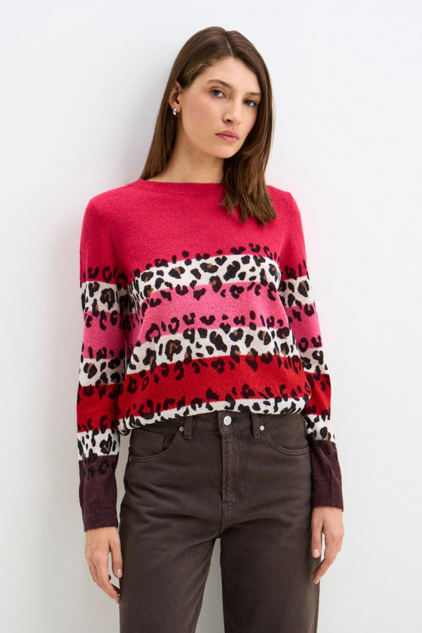 Джемпер с леопардовым принтом