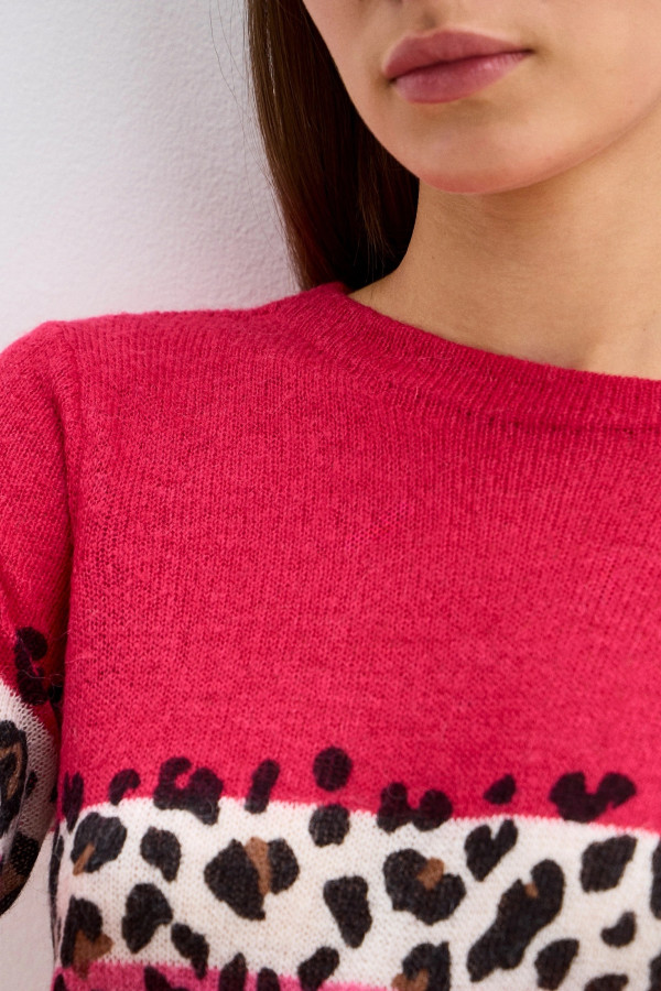 Джемпер с леопардовым принтом