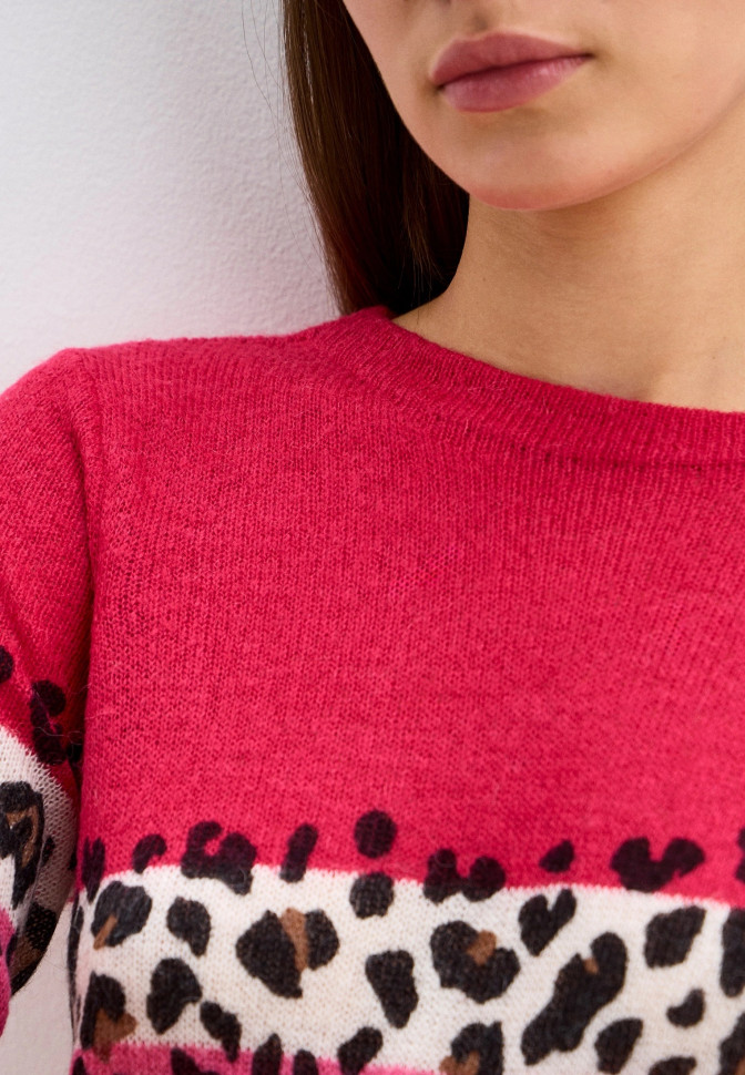 Джемпер с леопардовым принтом
