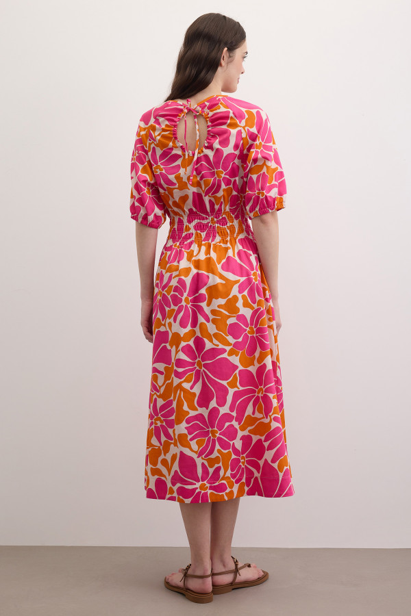 Платье миди с цветочным принтом