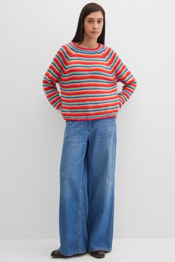 Джемпер крупной вязки с мохером