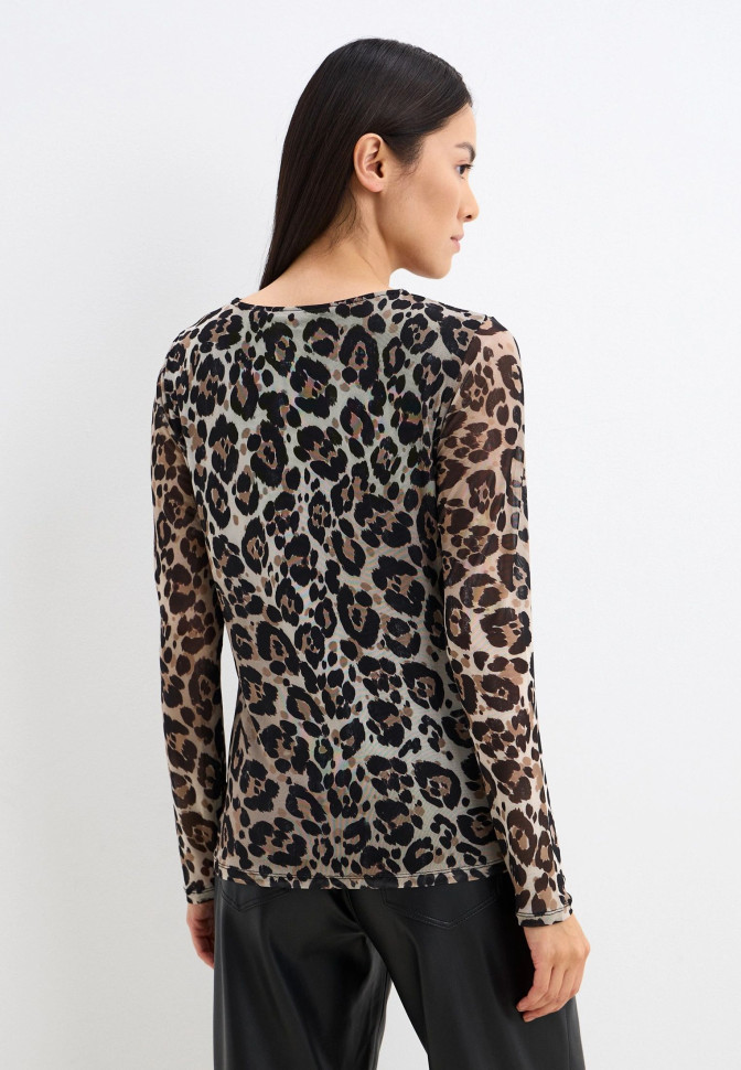 Лонгслив с леопардовым принтом