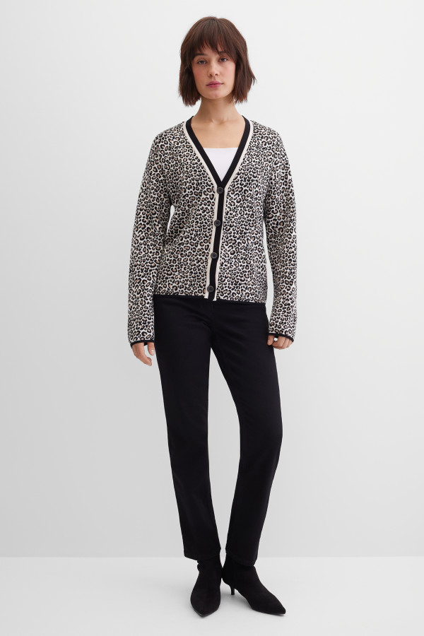 Кардиган трикотажный с анималистичным узором
