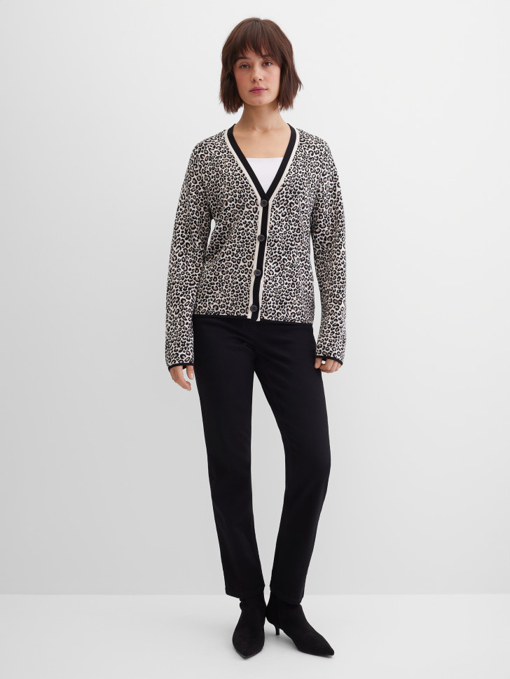 Кардиган трикотажный с анималистичным узором