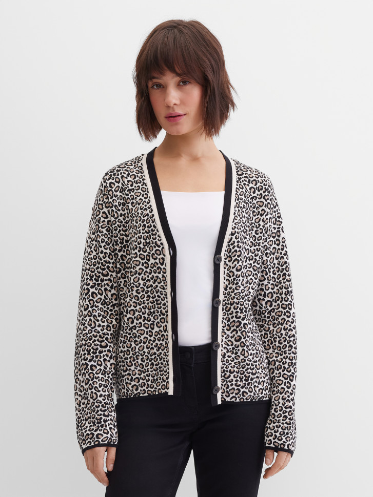 Кардиган трикотажный с анималистичным узором