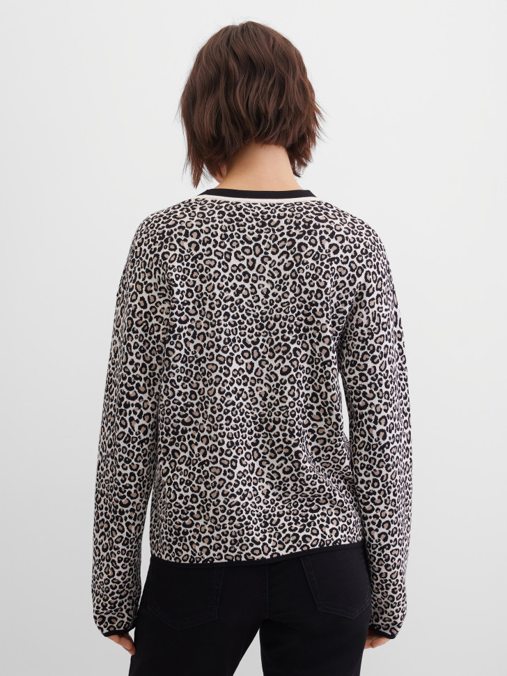 Кардиган трикотажный с анималистичным узором