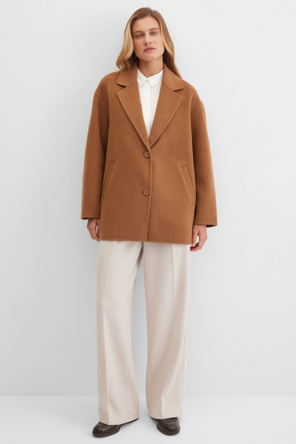 Пальто укороченное из шерсти