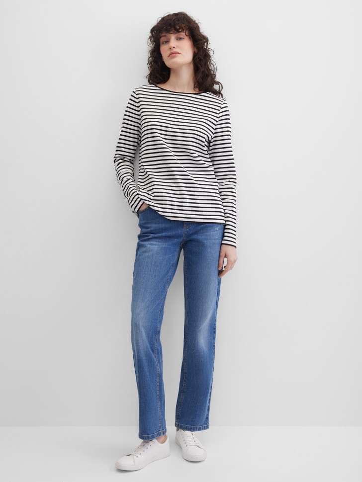 Лонгслив трикотажный в полоску