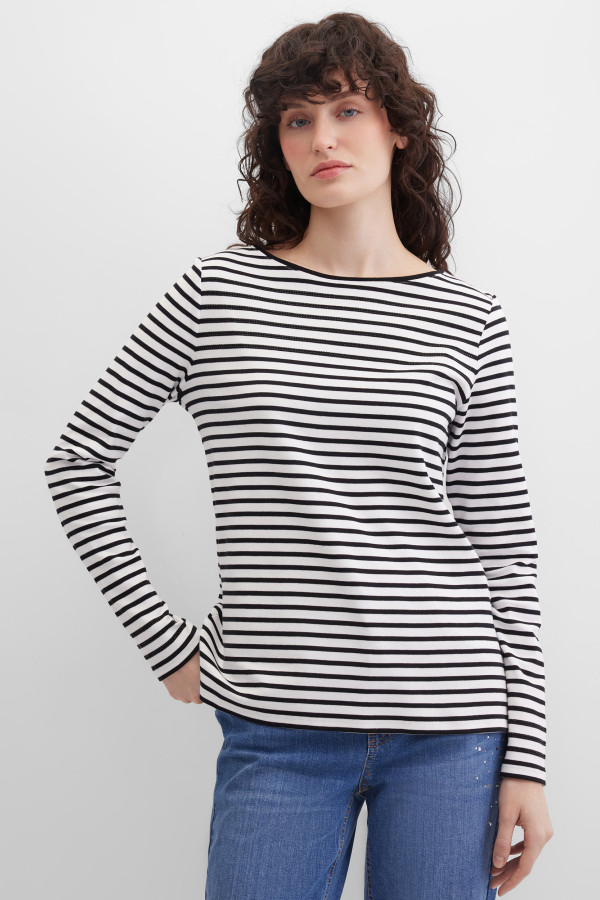 Лонгслив трикотажный в полоску