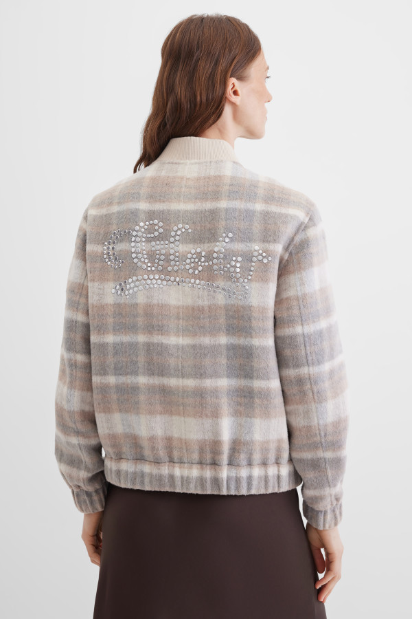 Бомбер с принтом "клетка"