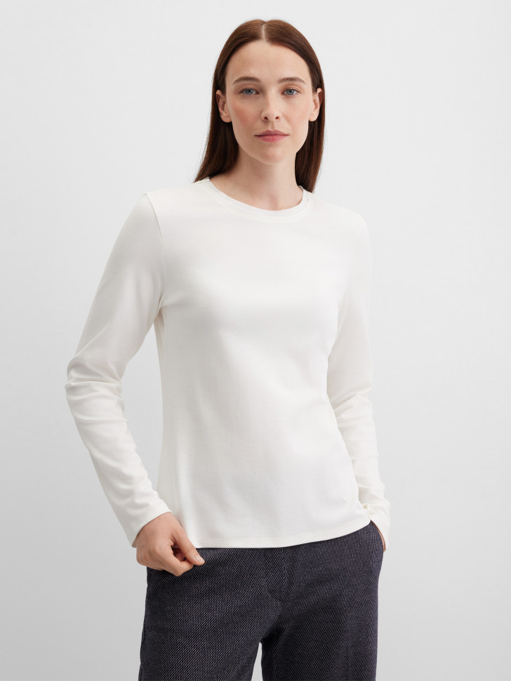 Лонгслив полуприлегающий базовый из хлопка Pima Cotton