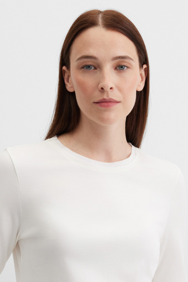 Лонгслив полуприлегающий базовый из хлопка Pima Cotton