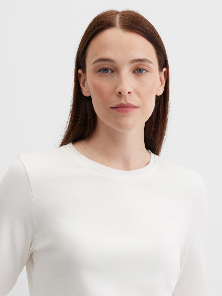 Лонгслив полуприлегающий базовый из хлопка Pima Cotton