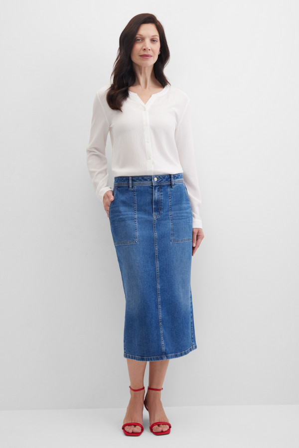 Юбка джинсовая миди прямая