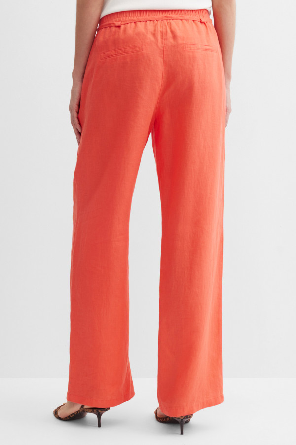 Брюки широкие из льна