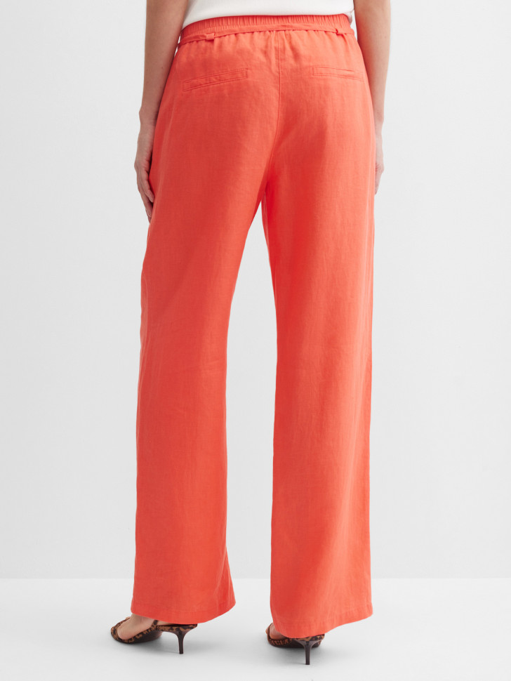 Брюки широкие из льна