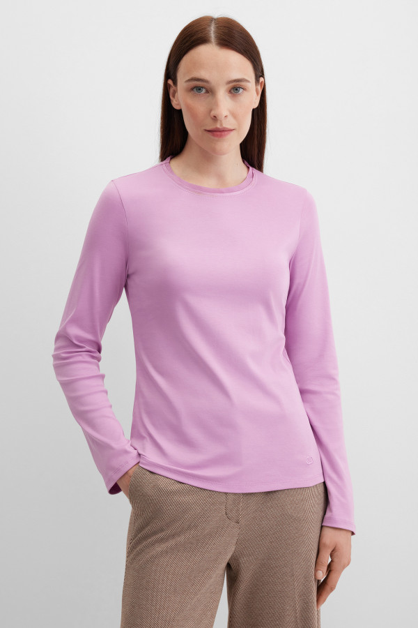 Лонгслив полуприлегающий базовый из хлопка Pima Cotton