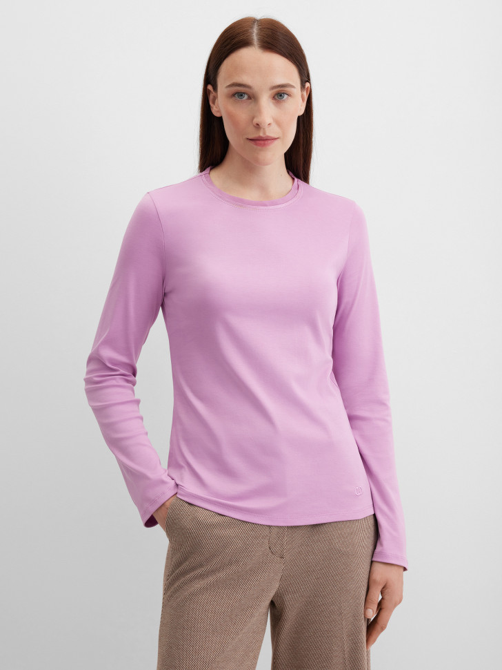 Лонгслив полуприлегающий базовый из хлопка Pima Cotton