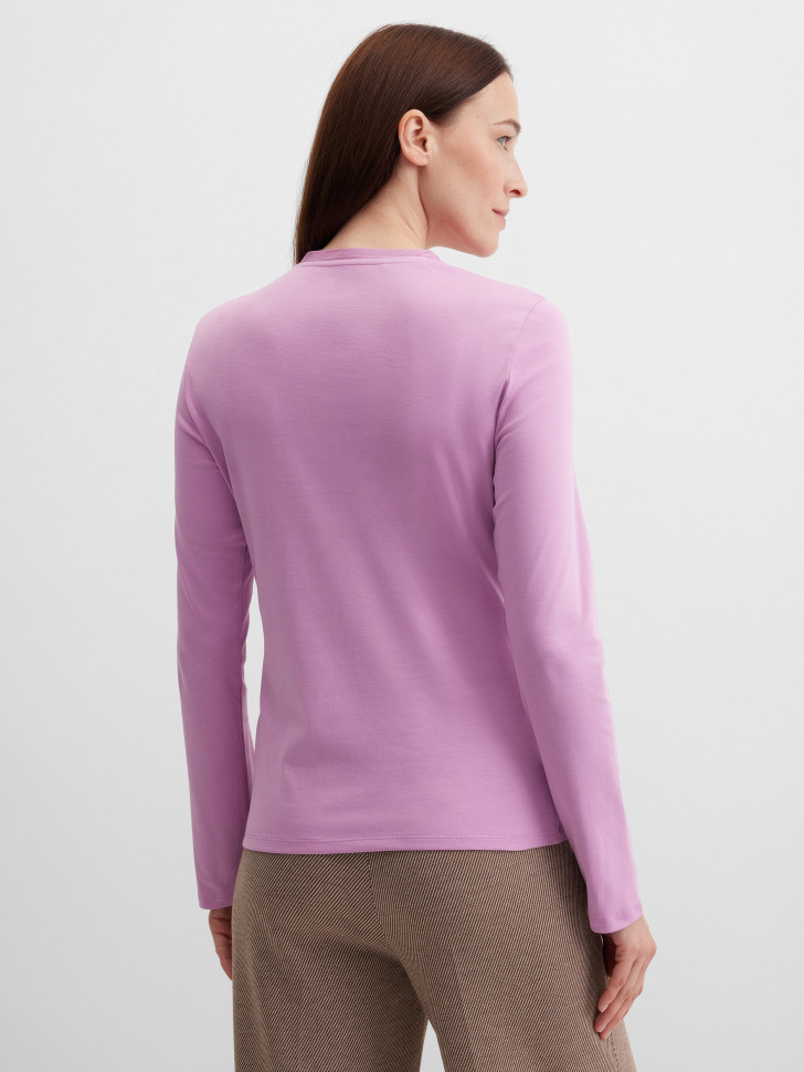 Лонгслив полуприлегающий базовый из хлопка Pima Cotton