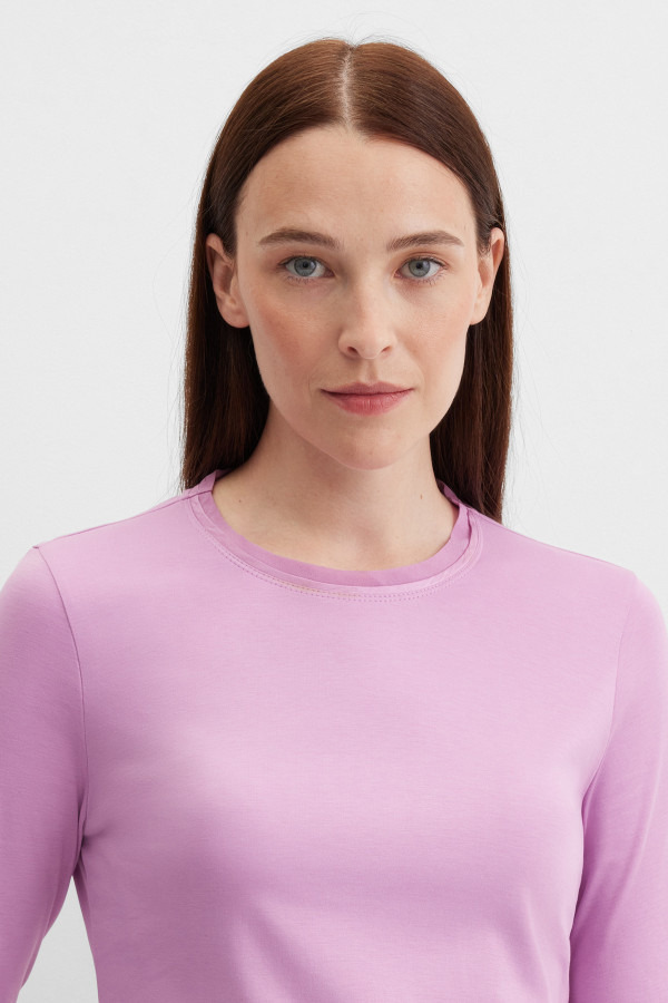Лонгслив полуприлегающий базовый из хлопка Pima Cotton