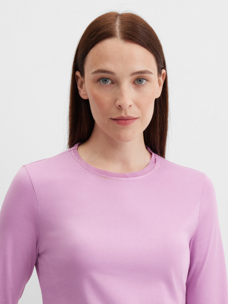 Лонгслив полуприлегающий базовый из хлопка Pima Cotton