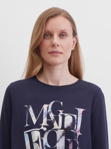 Лонгслив с принтом на кулиске