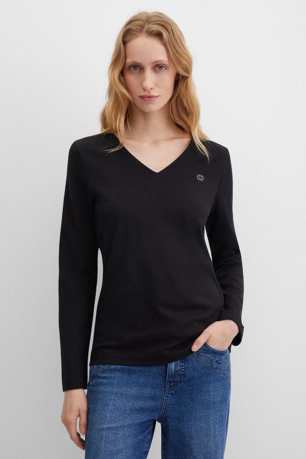 Лонгслив полуприлегающий из хлопка Pima Cotton
