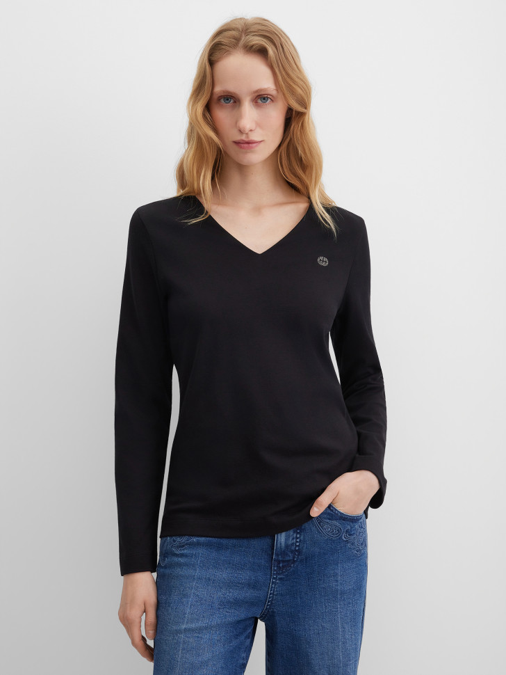 Лонгслив полуприлегающий из хлопка Pima Cotton
