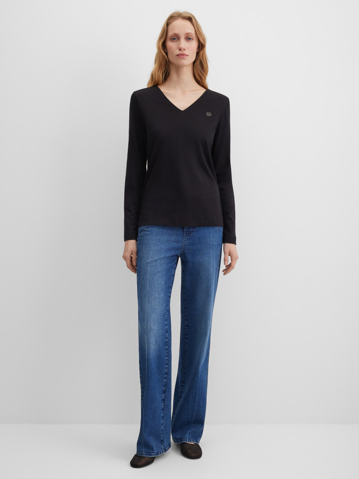 Лонгслив полуприлегающий из хлопка Pima Cotton