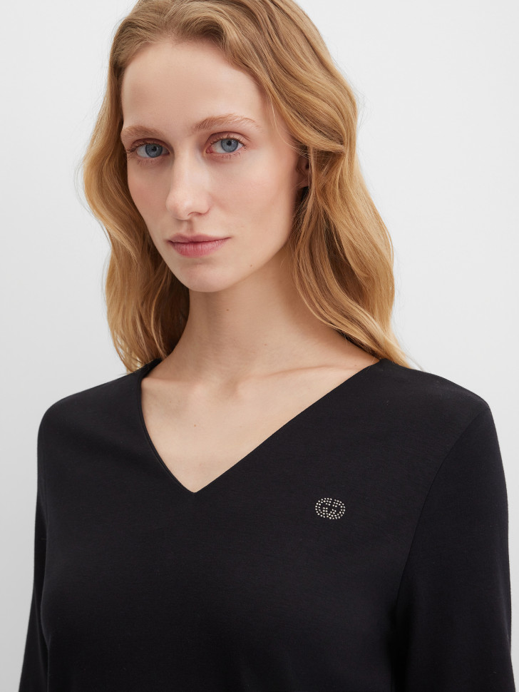 Лонгслив полуприлегающий из хлопка Pima Cotton