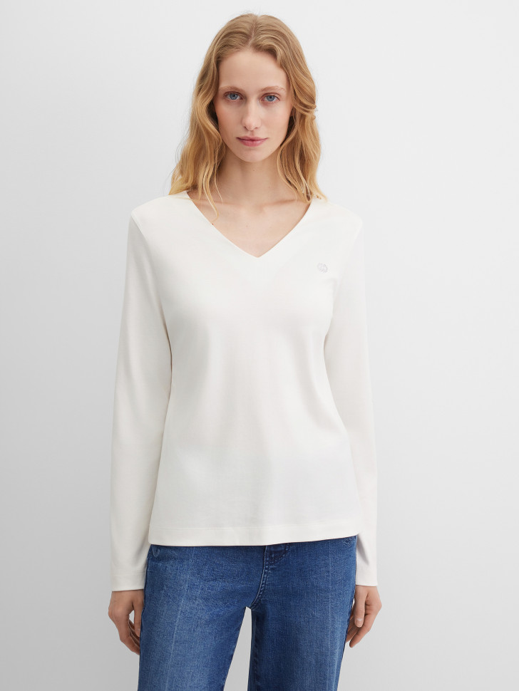 Лонгслив полуприлегающий из хлопка Pima Cotton