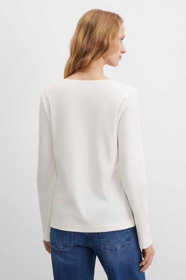 Лонгслив полуприлегающий из хлопка Pima Cotton