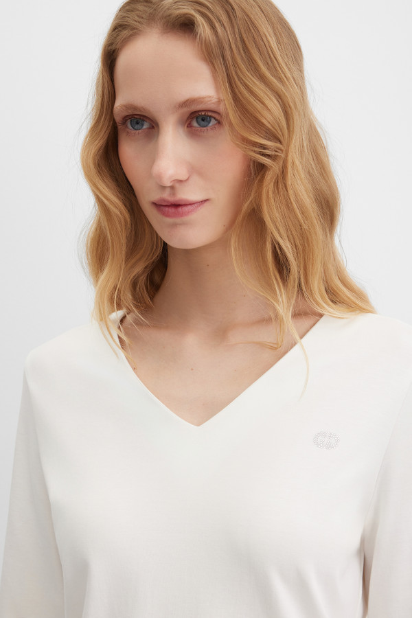 Лонгслив полуприлегающий из хлопка Pima Cotton