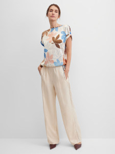 Брюки широкие с добавлением льна