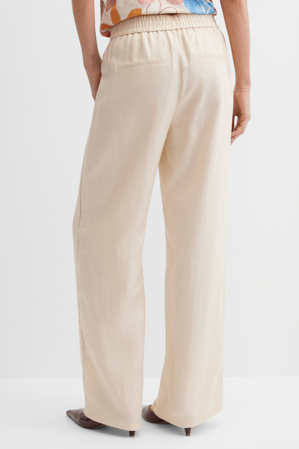 Брюки широкие со льном на резинке