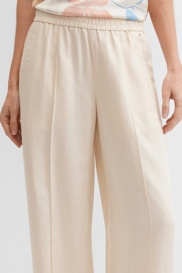 Брюки широкие со льном на резинке