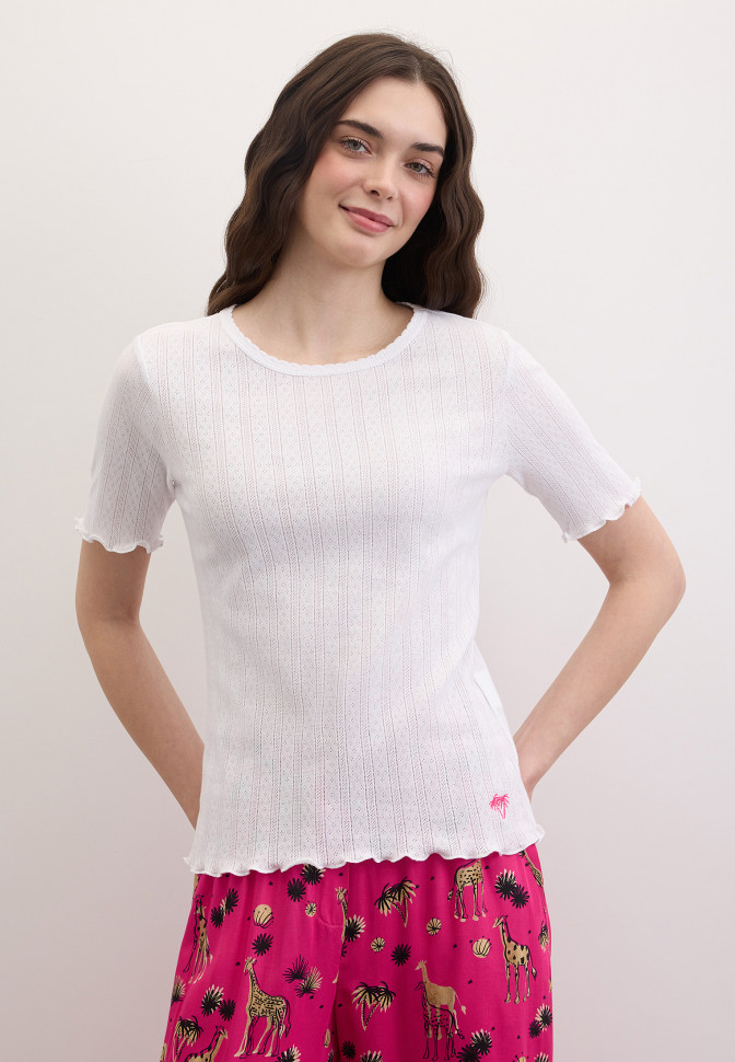 Футболка из ажурного хлопка