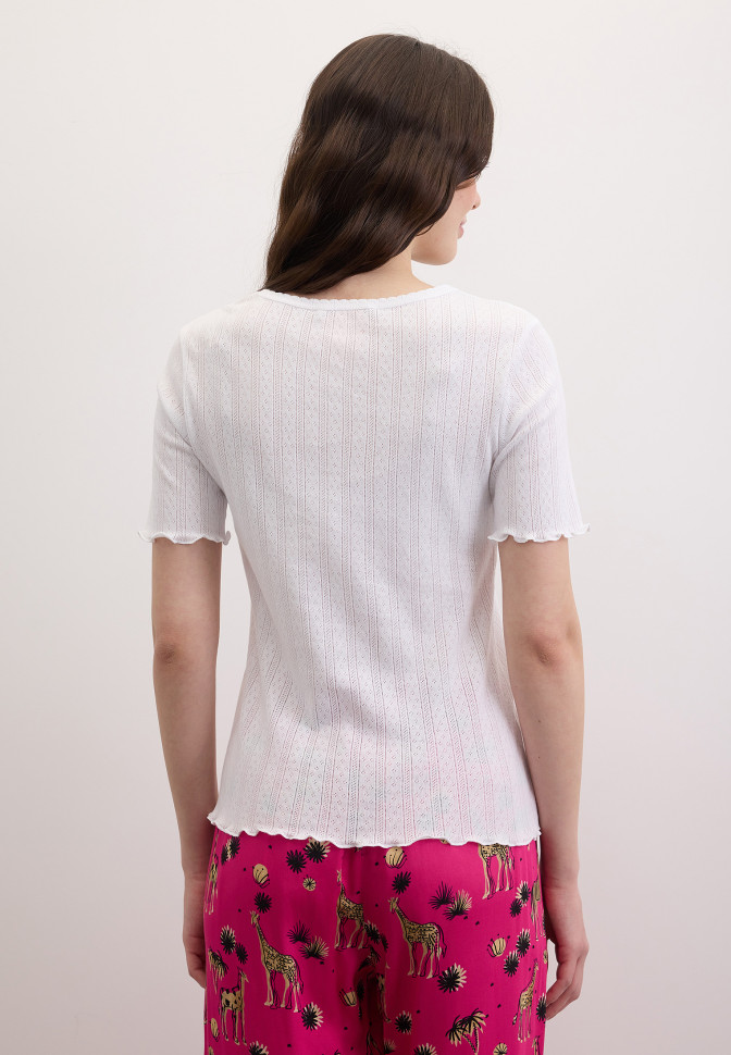 Футболка из ажурного хлопка