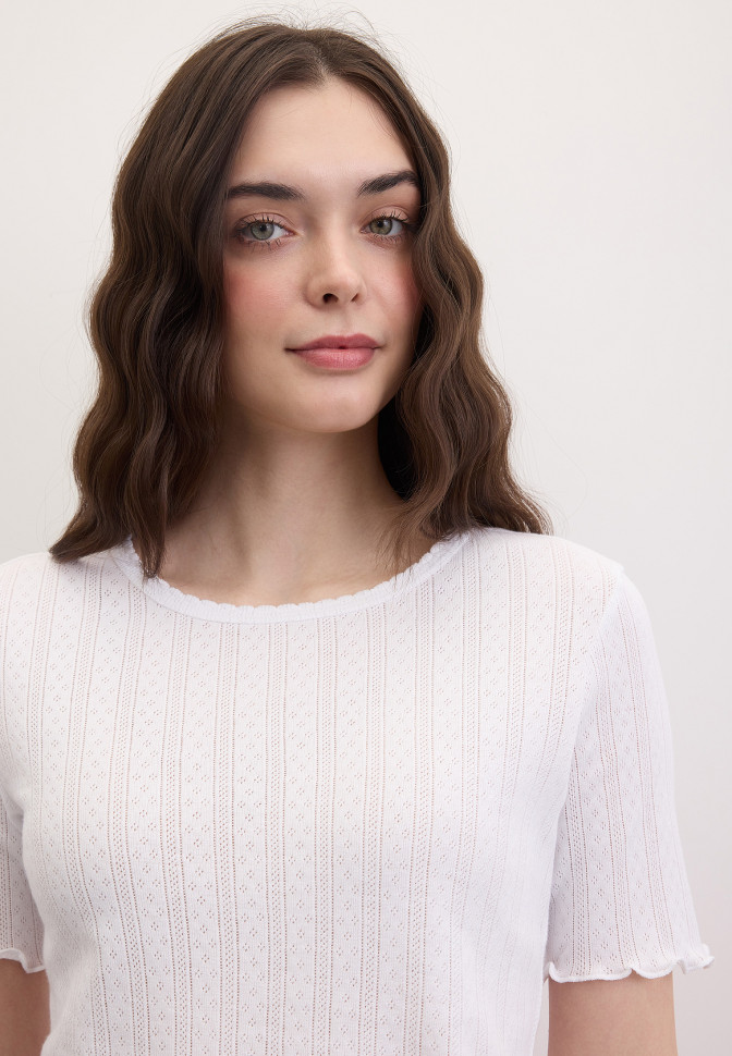 Футболка из ажурного хлопка